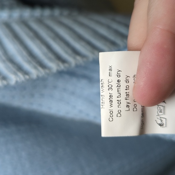Blue Chunky Knit Open Front Cardigan with Pockets Unbranded Girls Size 150 / 12 - Picture 3 of 4